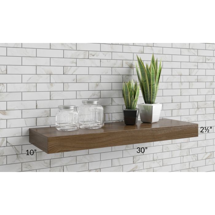 Tuscan Stone 30" Floating Walnut Shelf