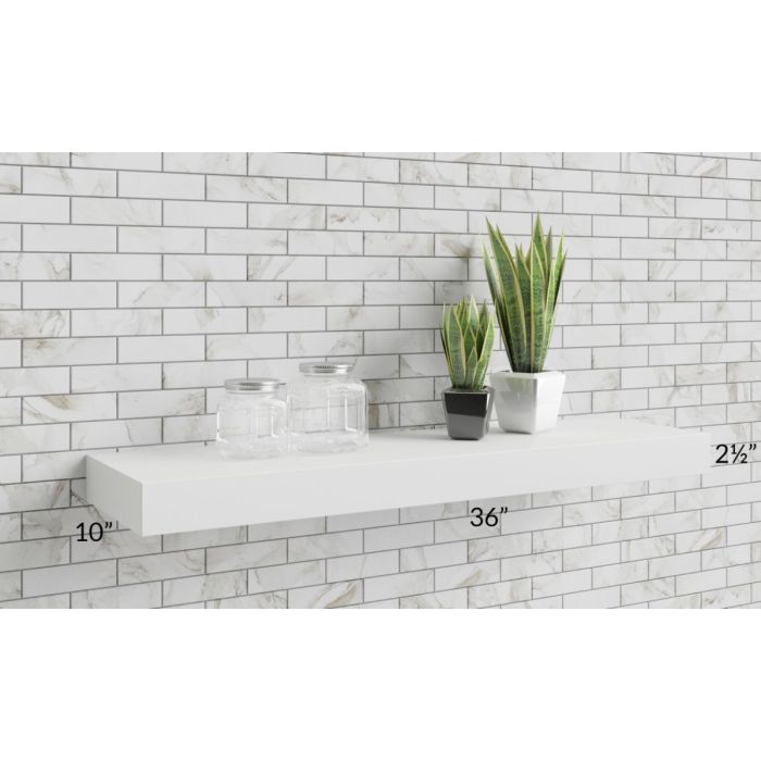 Aspen White Shaker 36" Floating White Shelf