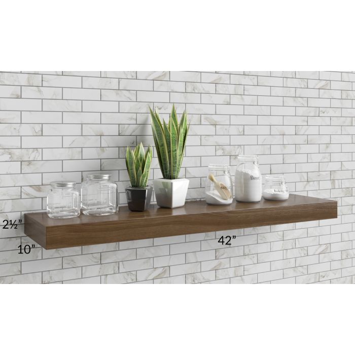 Tuscan Kona Brown 42" Floating Walnut Shelf