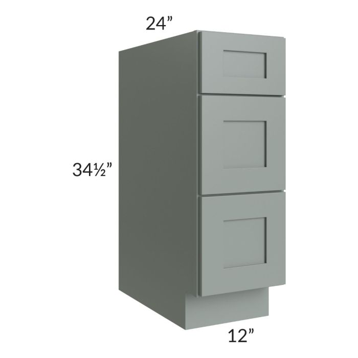 Woodland Green Shaker 24" 2-Drawer Base Cabinet