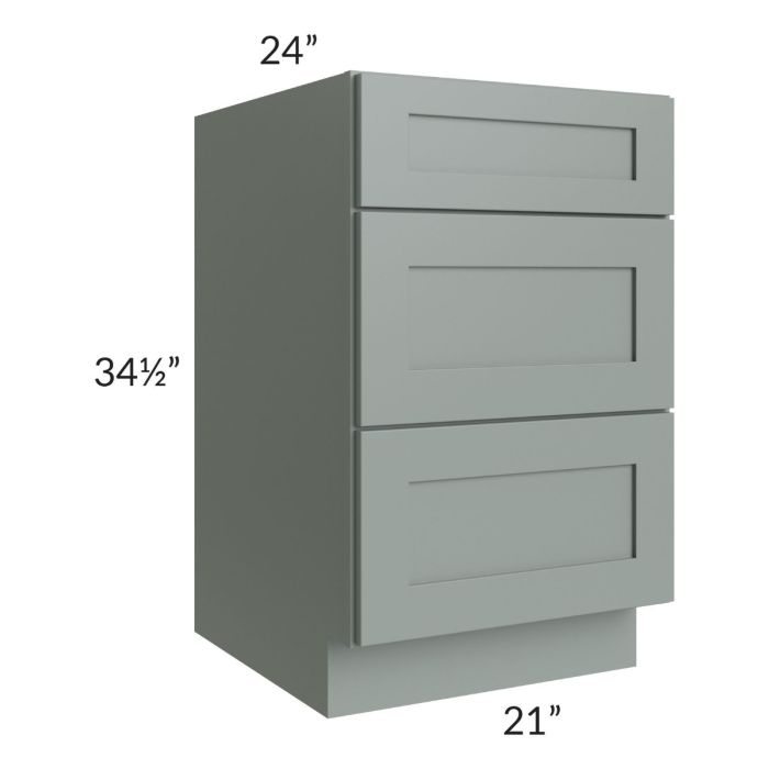 Woodland Green Shaker 24" 2-Drawer Base Cabinet