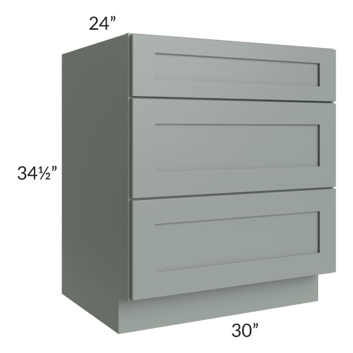 Woodland Green Shaker 24" 2-Drawer Base Cabinet