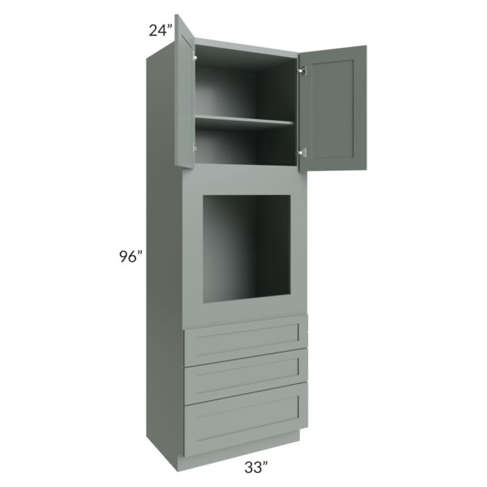 Woodland Green Shaker 24" 2-Drawer Base Cabinet