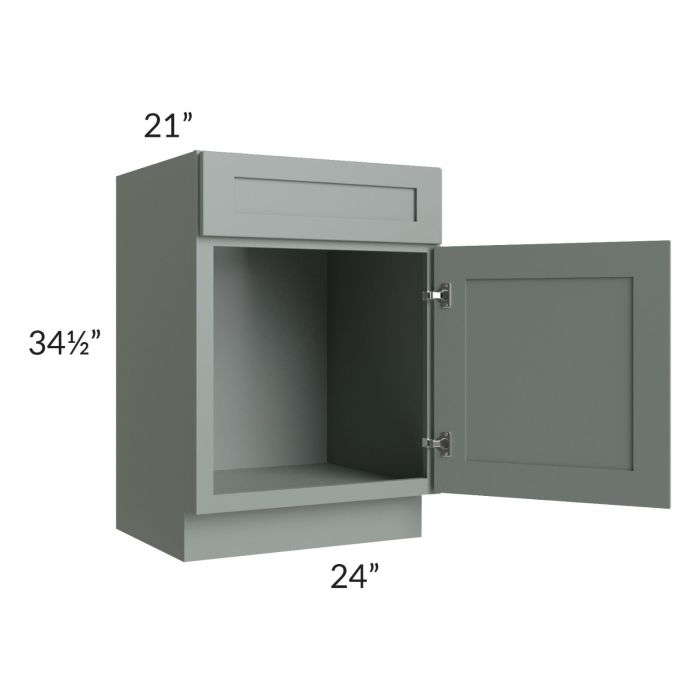 Woodland Green Shaker 24" 2-Drawer Base Cabinet