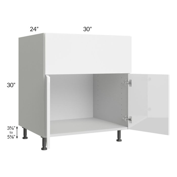 Milan White Gloss 30" Farm Sink Base Cabinet