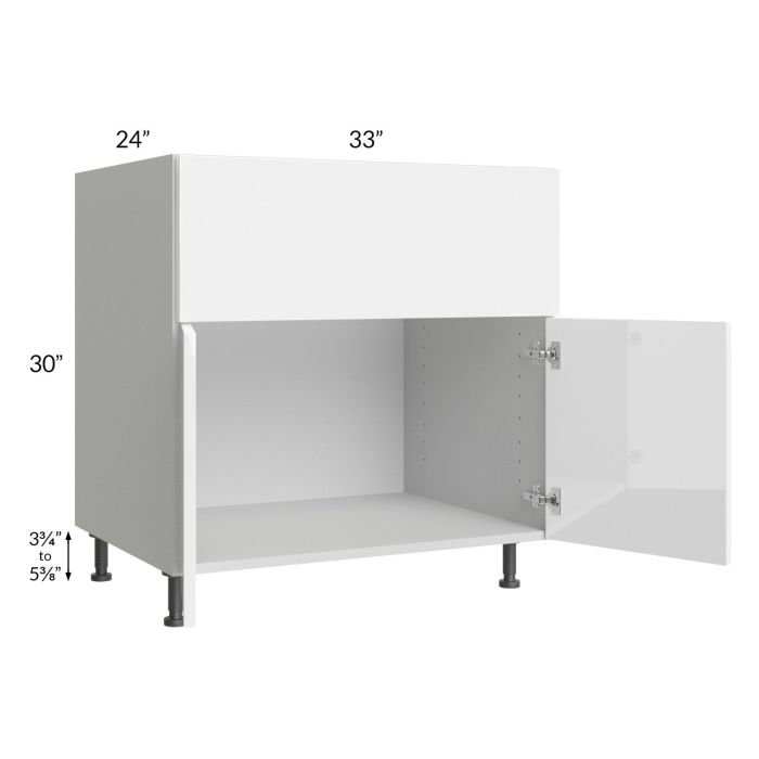 Milan White Gloss 33" Farm Sink Base Cabinet