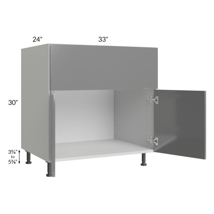 Milan Grey Gloss 33" Farm Sink Base Cabinet