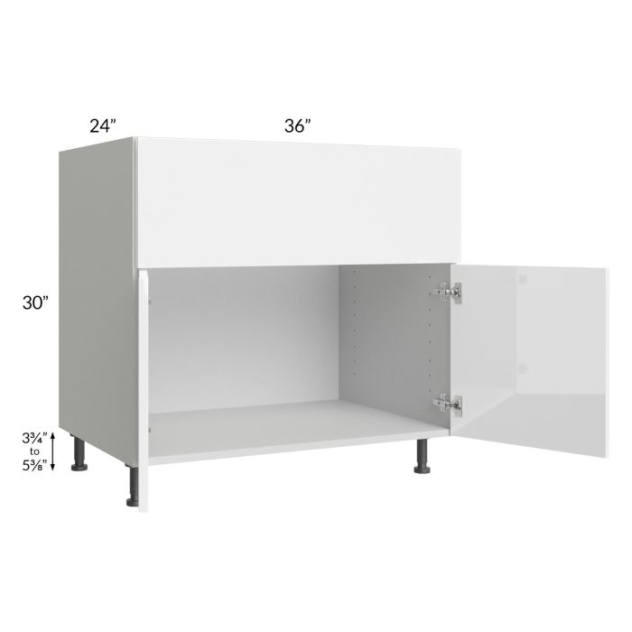 Milan White Gloss 36" Farm Sink Base Cabinet