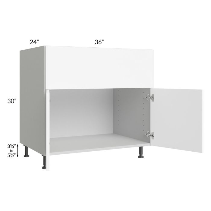 Milan White Matte 36" Farm Sink Base Cabinet