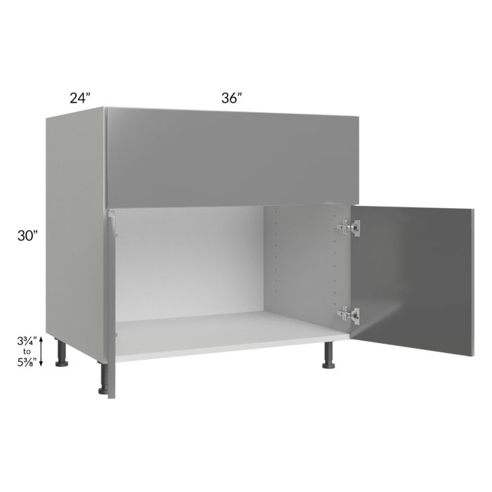 Milan Grey Gloss 36" Farm Sink Base Cabinet