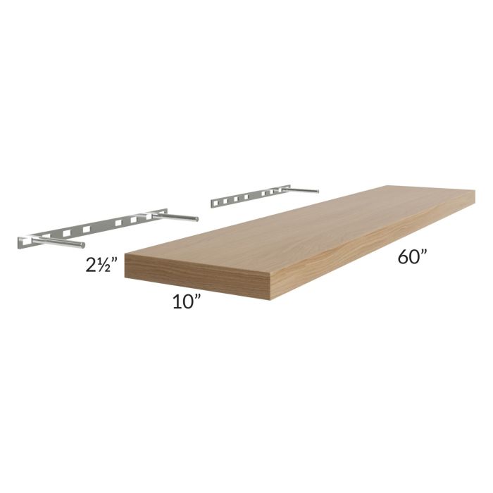 Asheville Rift Oak Shaker 60" Floating Shelf