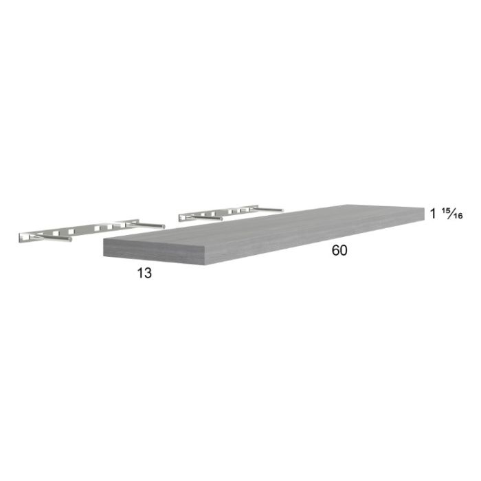 Euro Grey 60" Floating Wall Shelf