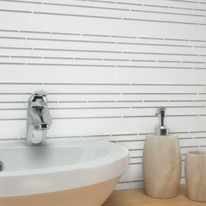 Cristezza Club Glass Tile in Bright White - 9.5" x 10.5"