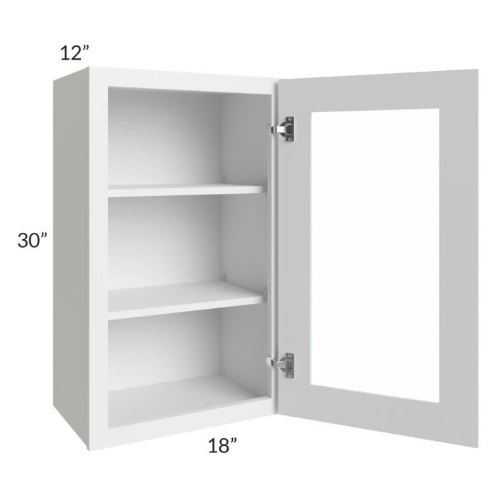 Bayville White 18x30 Wall Glass Door Cabinet