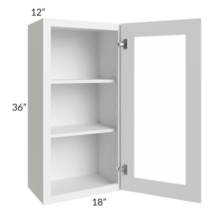 Bayville White 18x36 Wall Glass Door Cabinet