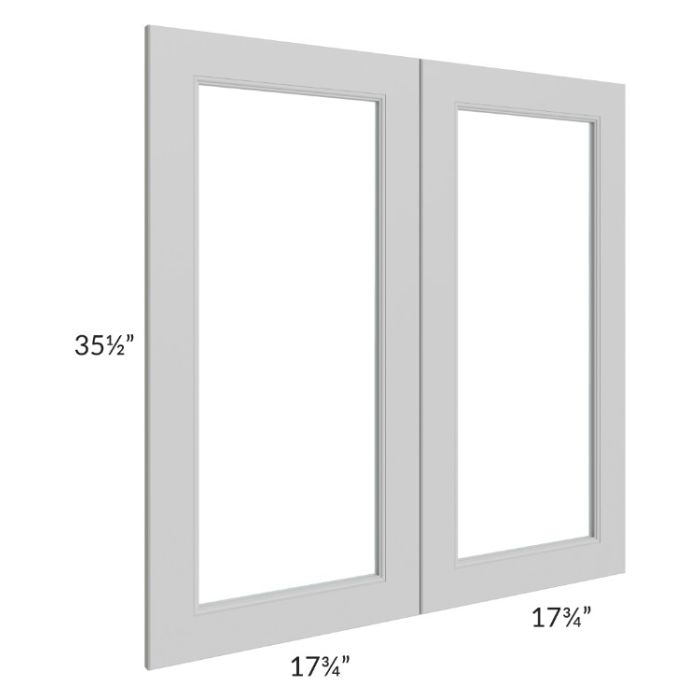 Tuscan Painted Grey 36x36 Clear Glass Door (Cabinet Sold Separately)