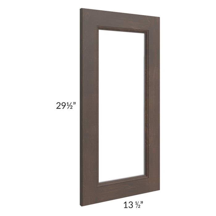 Tuscan Kona Brown Clear Glass Door for a 24x30 Diagonal Corner Wall Cabinet (Cabinet Sold Separately)