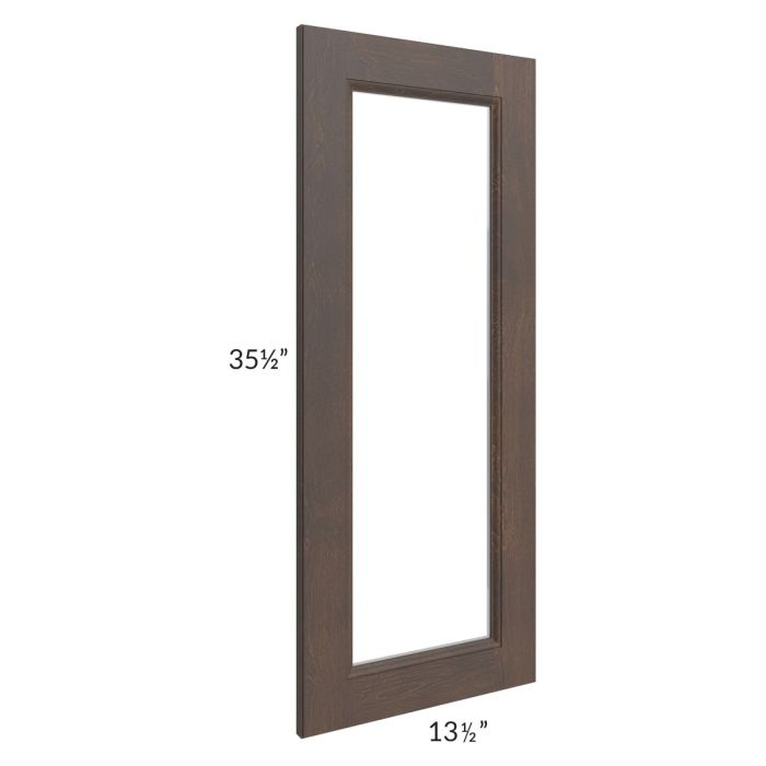 Tuscan Kona Brown Clear Glass Door for a 24x36 Diagonal Corner Wall Cabinet (Cabinet Sold Separately)