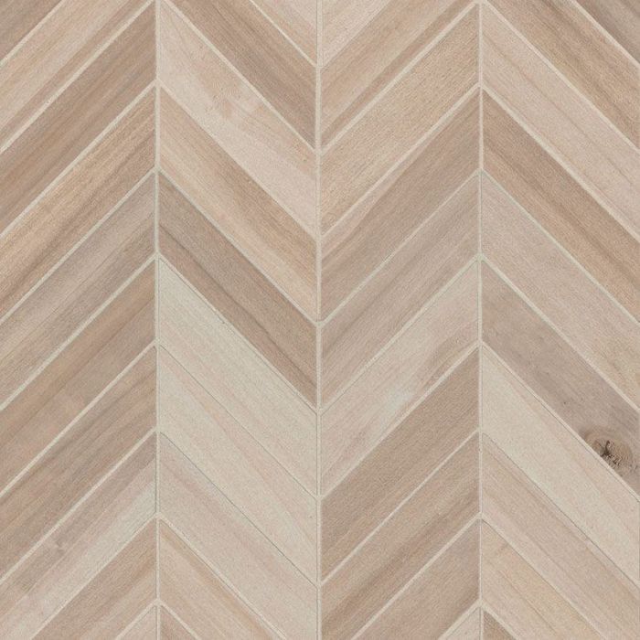 Havenwood Beige Chevron 12 x 15 Mosaic Wood Look Tile
