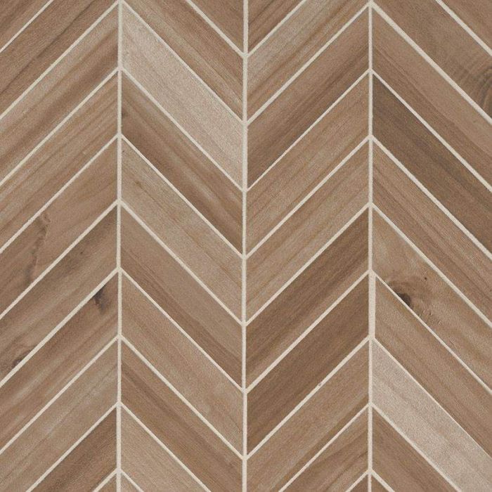 Havenwood Saddle Chevron 12 x 15 Mosaic Wood Look Tile