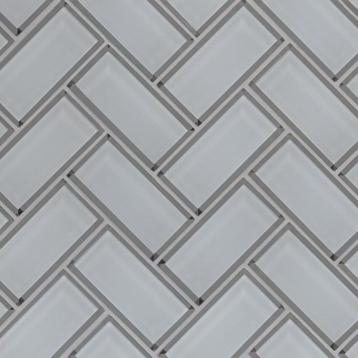 Ice Bevel Herringbone 8mm Mosaic Tile