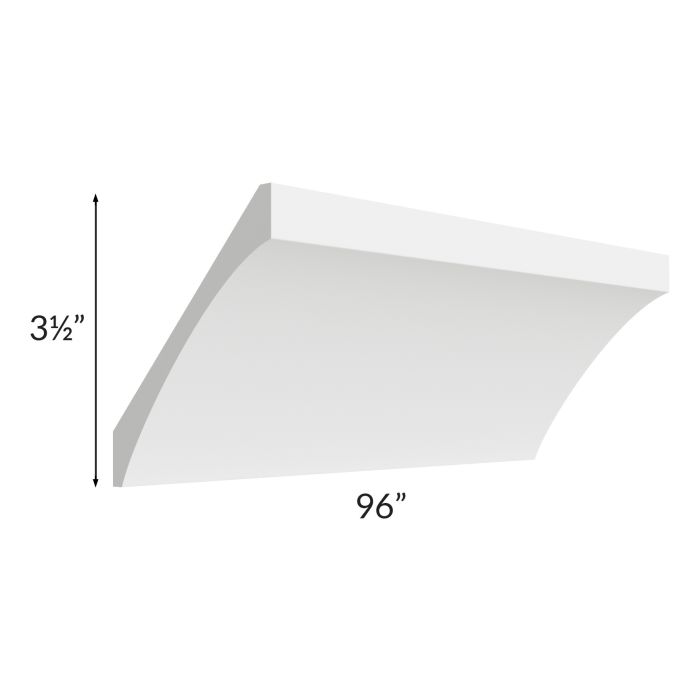Bayville White 8' Large Curved Crown Molding