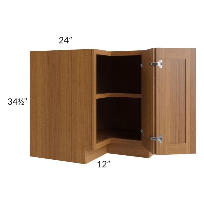 Artisan Walnut Shaker 36" Corner Base Cabinet with 1 Fixed Shelf