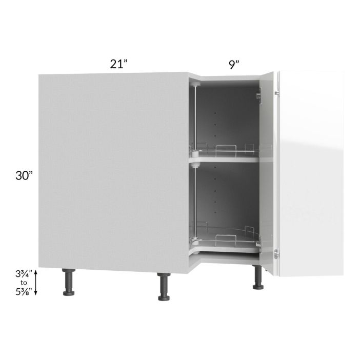 Milan White Gloss 33" Lazy Susan Base Cabinet