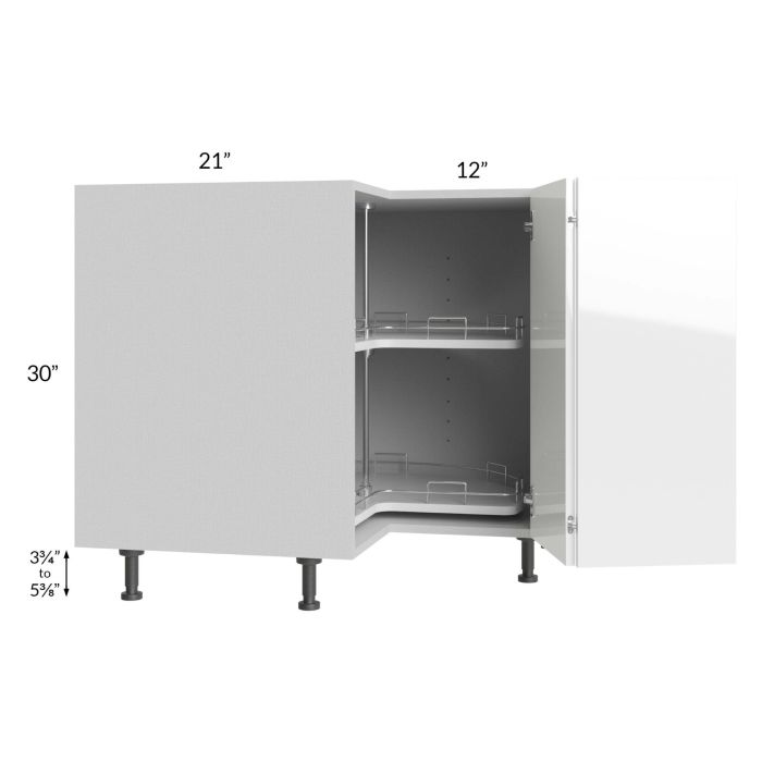 Milan White Gloss 36" Lazy Susan Base Cabinet