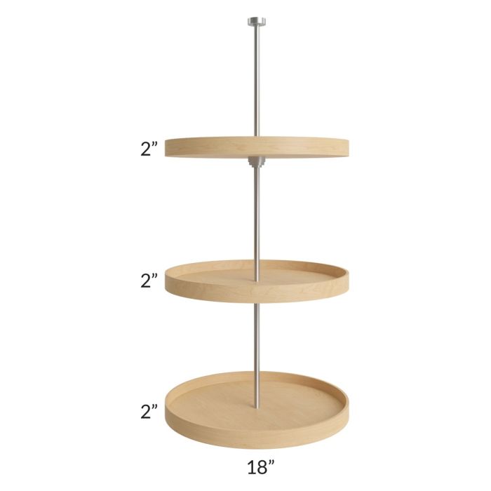 Midtown Black Shaker Wood Lazy Susan Insert for a 24x36 of 24x42 Diagonal Corner Wall Cabinet