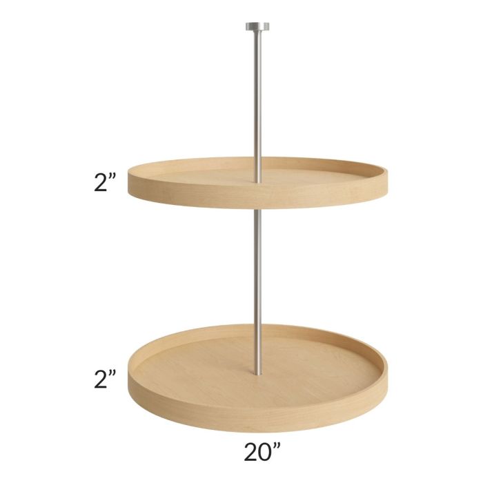 Tuscan Kona Brown Wood Lazy Susan Insert for a 27x30 Diagonal Corner Wall Cabinet 