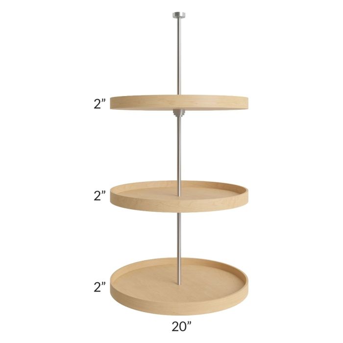 Tuscan Kona Brown Wood Lazy Susan Insert for a 27x36 of 27x42 Diagonal Corner Wall Cabinet 