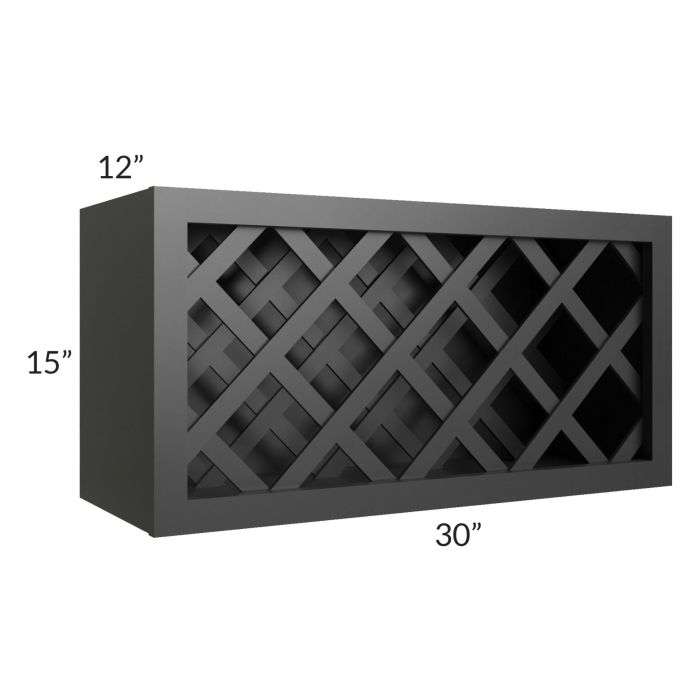 Onyx Black Shaker 30x15 Lattice Wine Rack