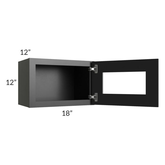 Onyx Black Shaker 18x12 Decorative Wall Cabinet with Plain Glass