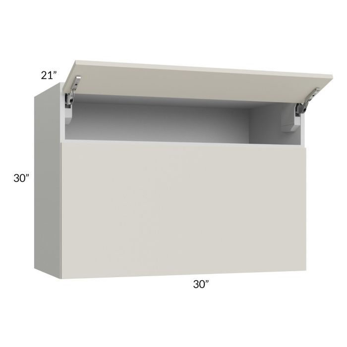 Milan Beige Matte 30x30x21 Microwave Wall Cabinet