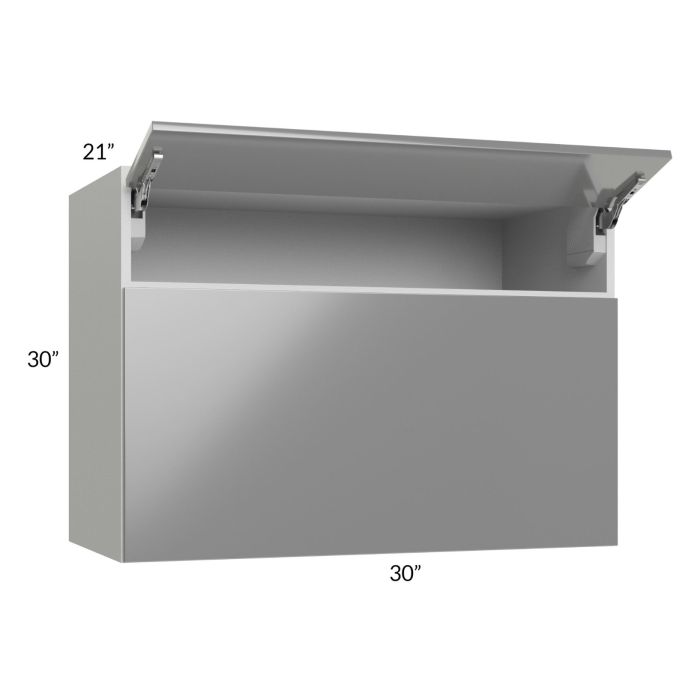 Milan Grey Gloss 30x30x21 Microwave Wall Cabinet