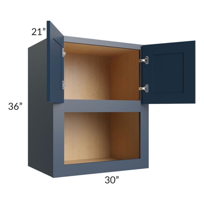 Midtown Blue Shaker 30x36x21 Microwave Wall Cabinet