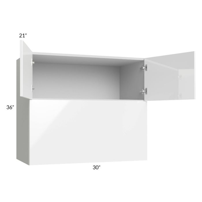 Milan White Gloss 30x36x21 Microwave Wall Cabinet
