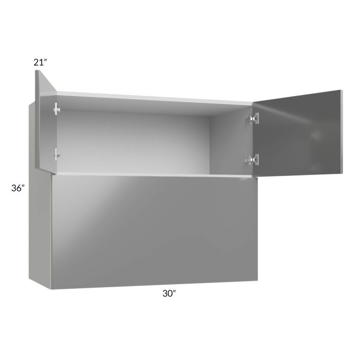 Milan Grey Gloss 30x36x21 Microwave Wall Cabinet