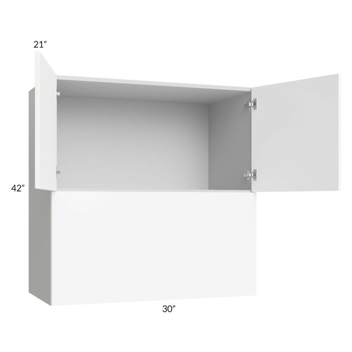 Milan White Matte 30x42x21 Microwave Wall Cabinet