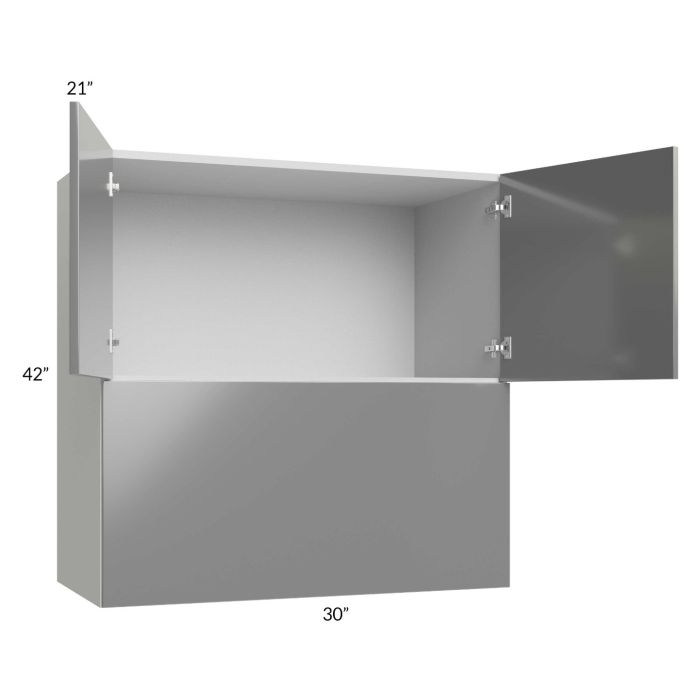 Milan Grey Gloss 30x42x21 Microwave Wall Cabinet