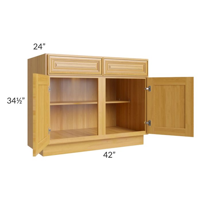 Glazed Praline 42" Base Cabinet