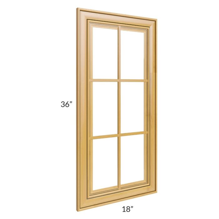 Glazed Praline 18x36 Mullion Glass Door