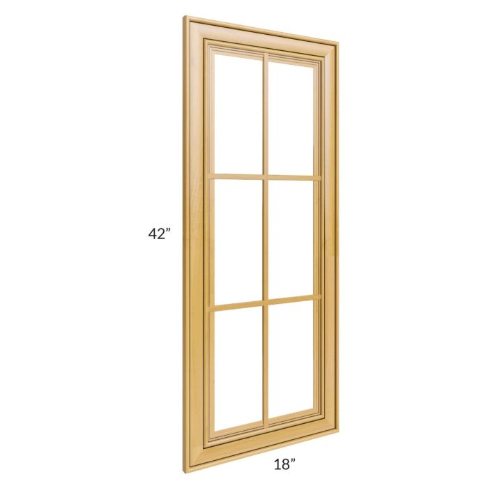 Glazed Praline 18x42 Mullion Glass Door