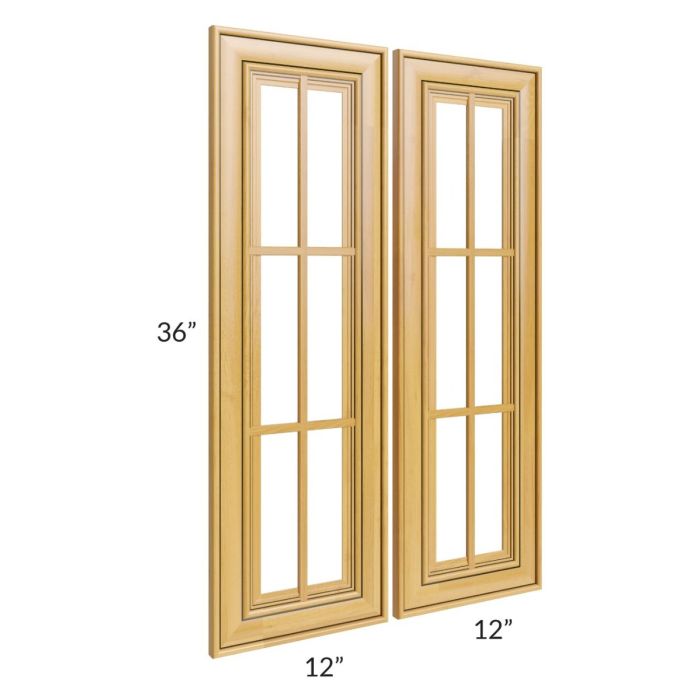 Glazed Praline 24x36 Mullion Glass Door