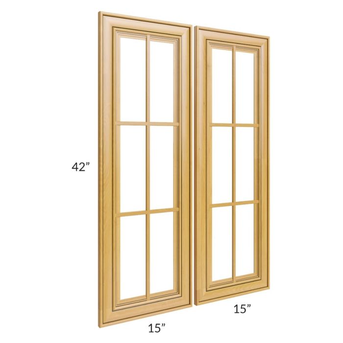 Glazed Praline 30x42 Mullion Glass Door
