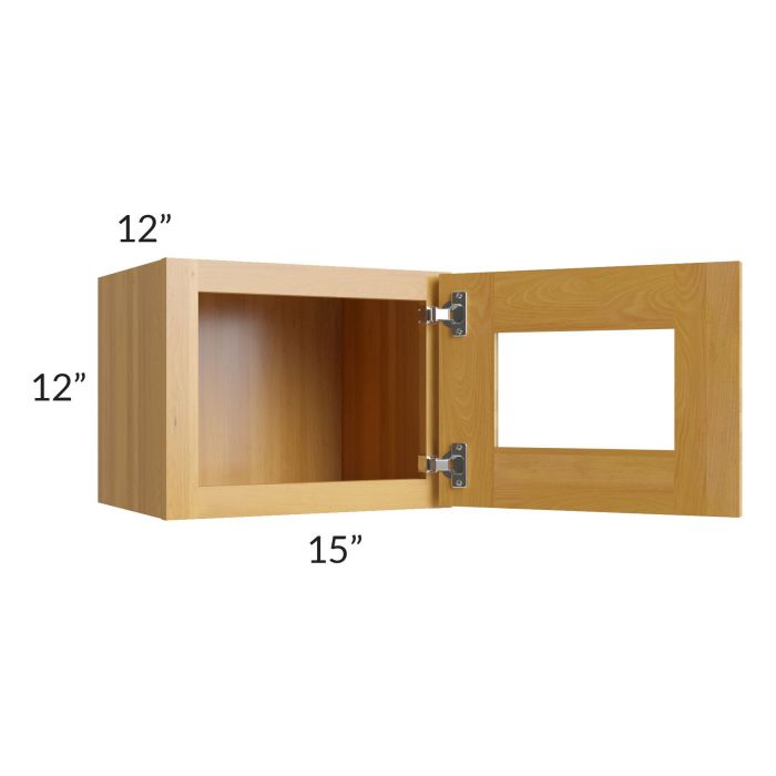 Glazed Praline 15x12 Wall Cabinet with Beveled Glass