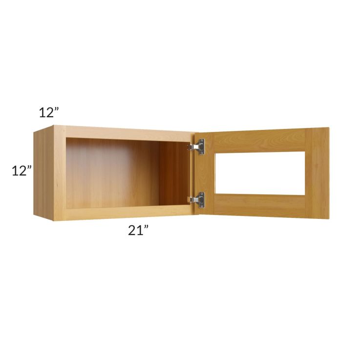 Glazed Praline 21x12 Decorative Wall Cabinet with Beveled Glass