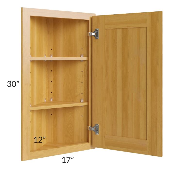 Glazed Praline 12x30 Wall End Angle Cabinet