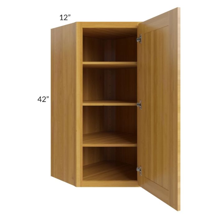 Glazed Praline 24x42 Diagonal Corner Wall Cabinet